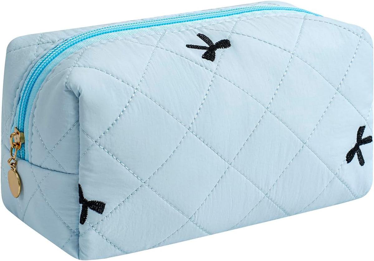 Makeup Bag Travel Cosmetic Bag for Women Girls, Zipper Make Up Pouch, Floral Flowers Toiletry Organizer Makeup, Portable Storage Cosmetic Travel Cloth Bag (Pink)