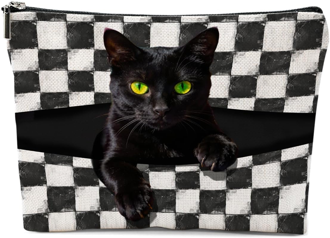 Funny Cat Makeup Bag, Cute Cat Cosmetic Bags Portable Travel Toiletry