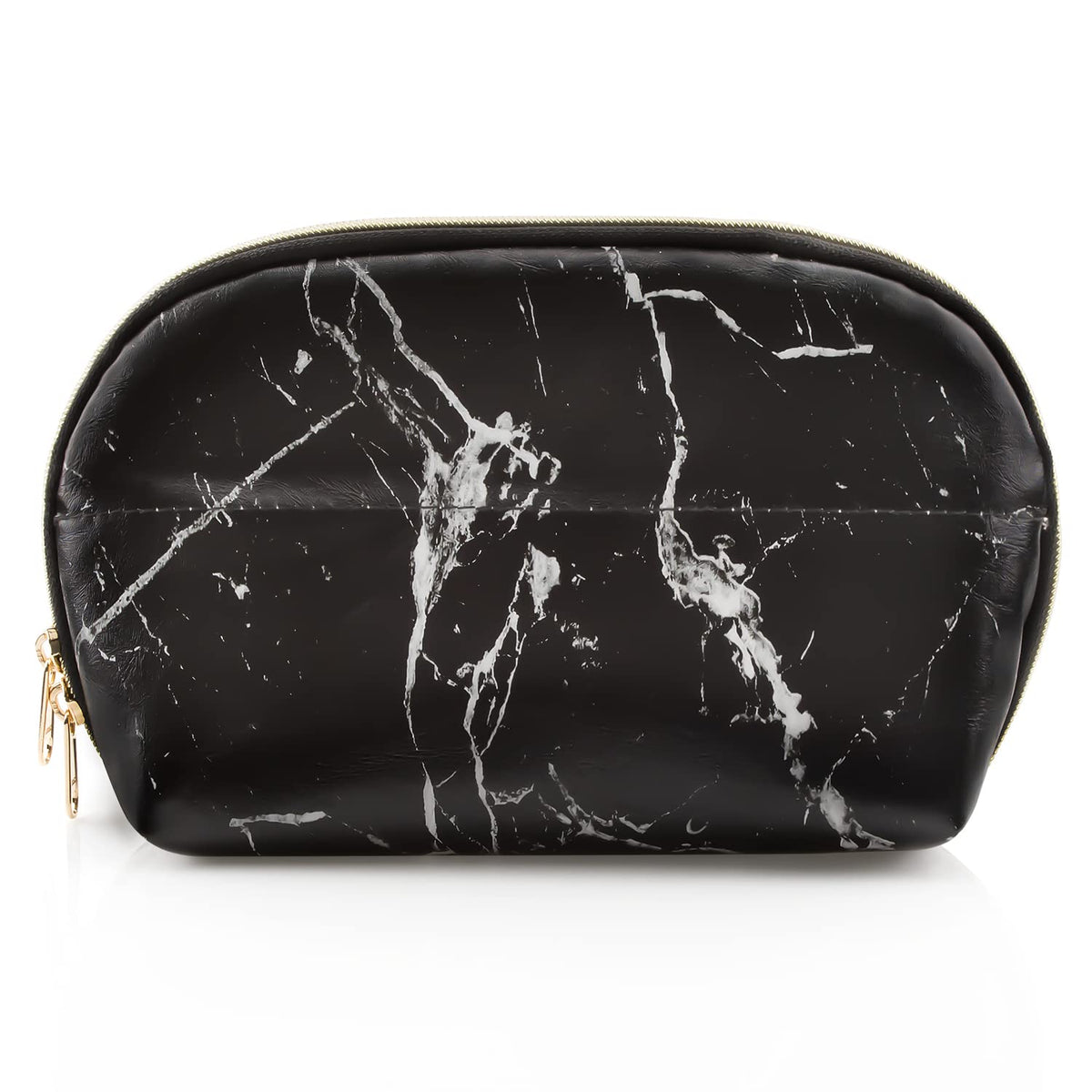Small Makeup Bag 2 Layers Travel Cosmetic Bag with Makeup Brush Compartment