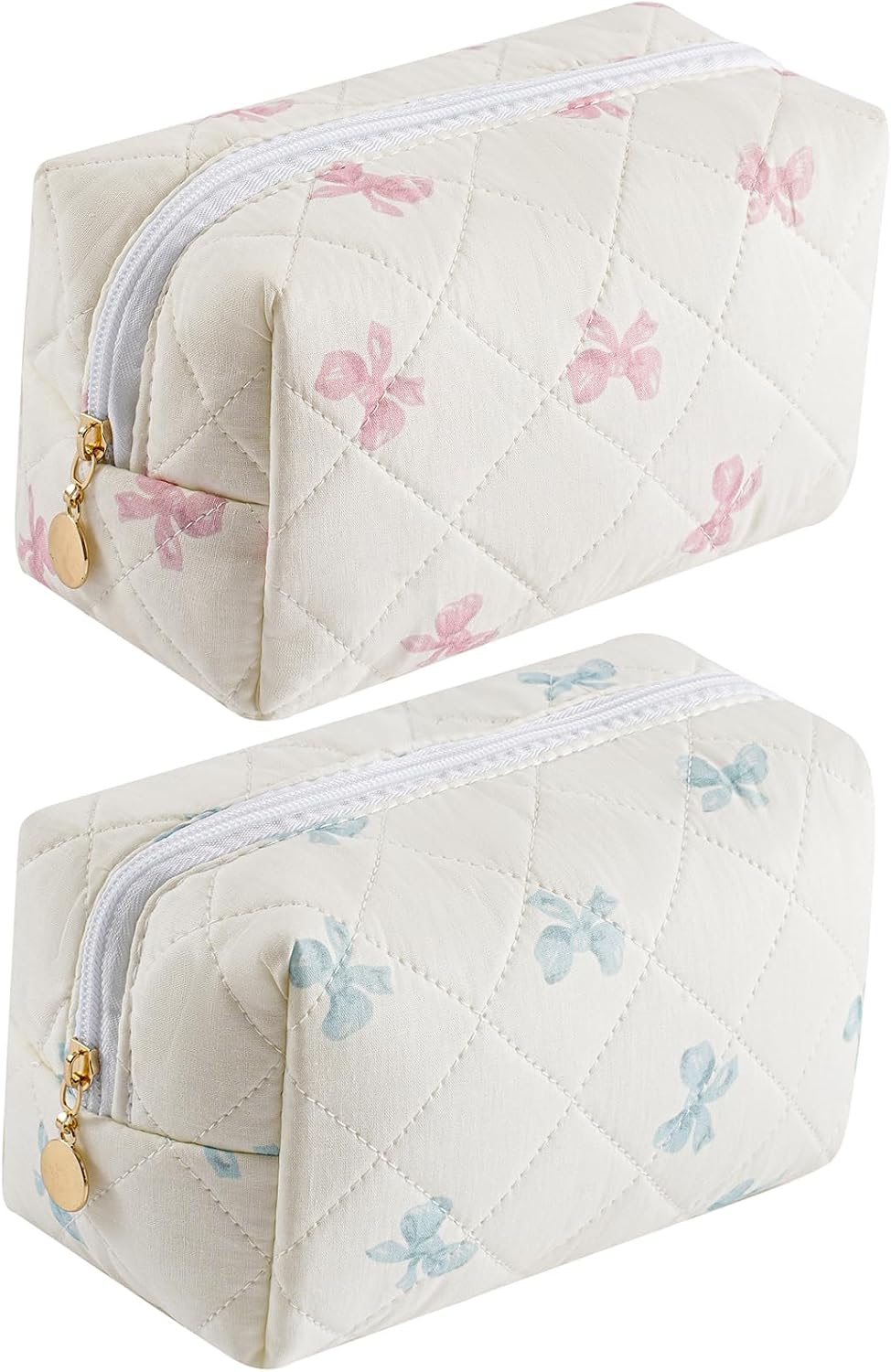 Makeup Bag Travel Cosmetic Bag for Women Girls, Zipper Make Up Pouch, Floral Flowers Toiletry Organizer Makeup, Portable Storage Cosmetic Travel Cloth Bag (Pink)