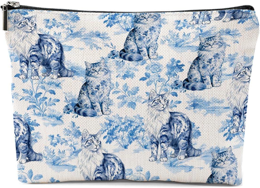 Funny Cat Makeup Bag, Cute Cat Cosmetic Bags Portable Travel Toiletry