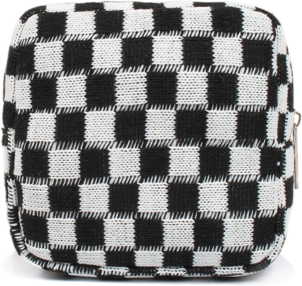 Small Pink Makeup Bag for Purse, Mini Checkered Cosmetic Bag Zipper Cute Make Up Pouch Travel Toiletry Case Quilted Aesthetic Accessories Makeup Storage Bag Organizer for Women Girls