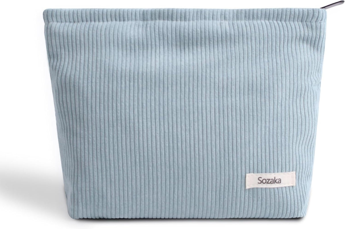 Cosmetic Bags for Women - Corduroy Cosmetic Bag Aesthetic Women Handbags Purses Smile Dots Makeup Organizer Storage Makeup Bag Girls Case Bags (A-Beige)