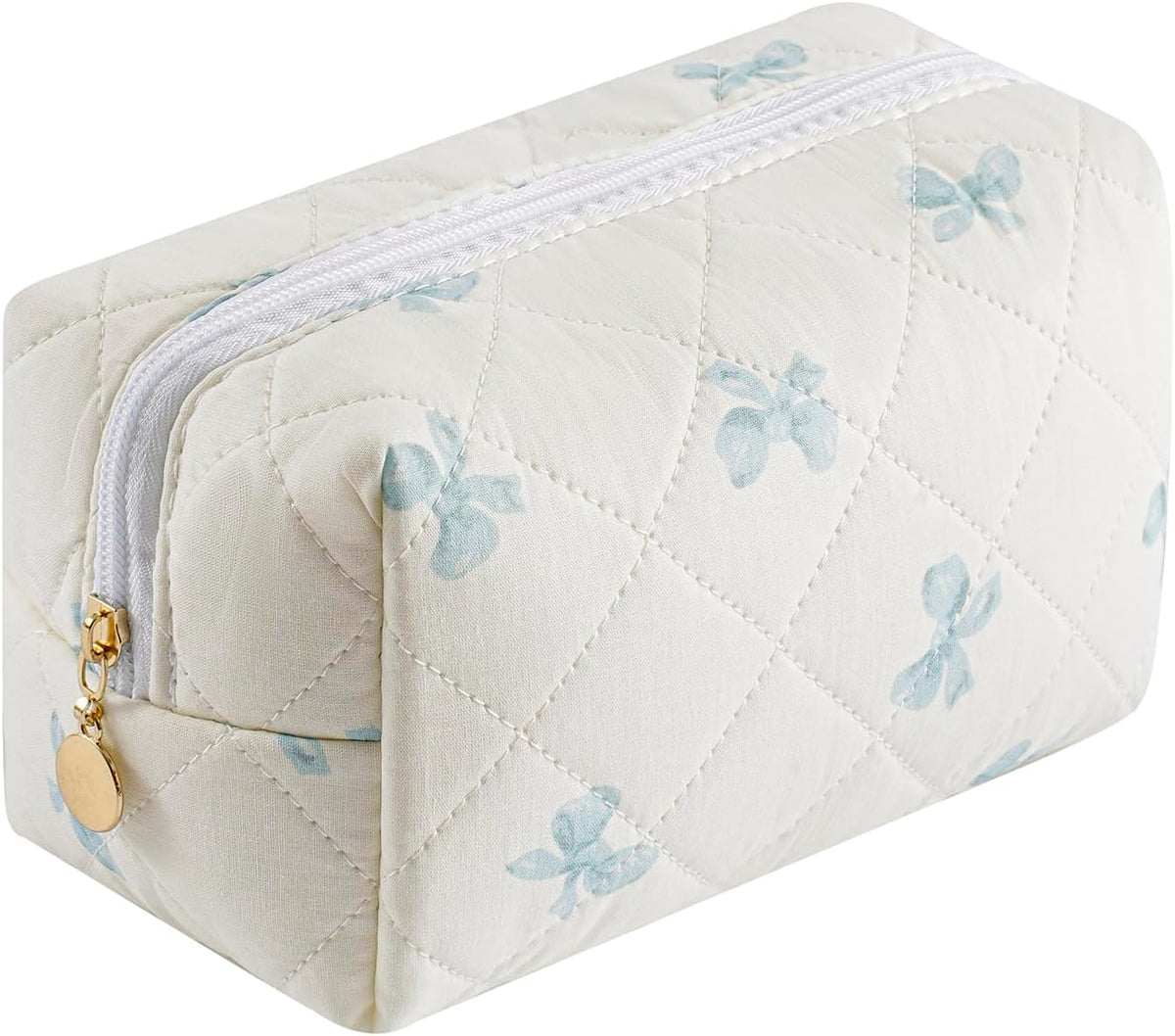 Makeup Bag Travel Cosmetic Bag for Women Girls, Zipper Make Up Pouch, Floral Flowers Toiletry Organizer Makeup, Portable Storage Cosmetic Travel Cloth Bag (Pink)