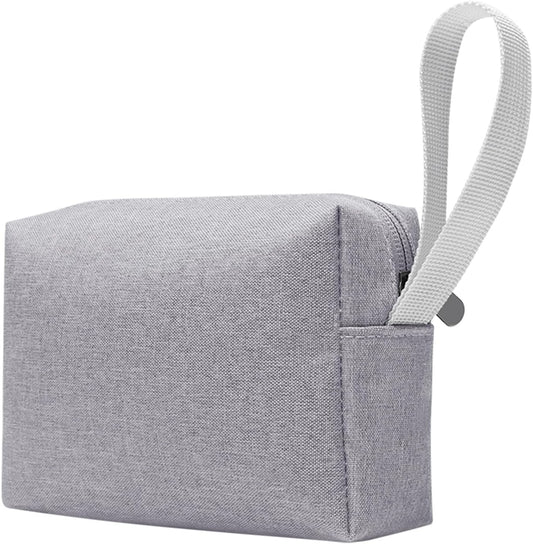 Waterproof Cosmetic Bag for Women | Soft Travel Makeup & Toiletry Organizer, Large Portable Storage for Makeup Products, Tissues, Electronics, USB Cables| Nylon, Durable & Stylish (Large-Grey)