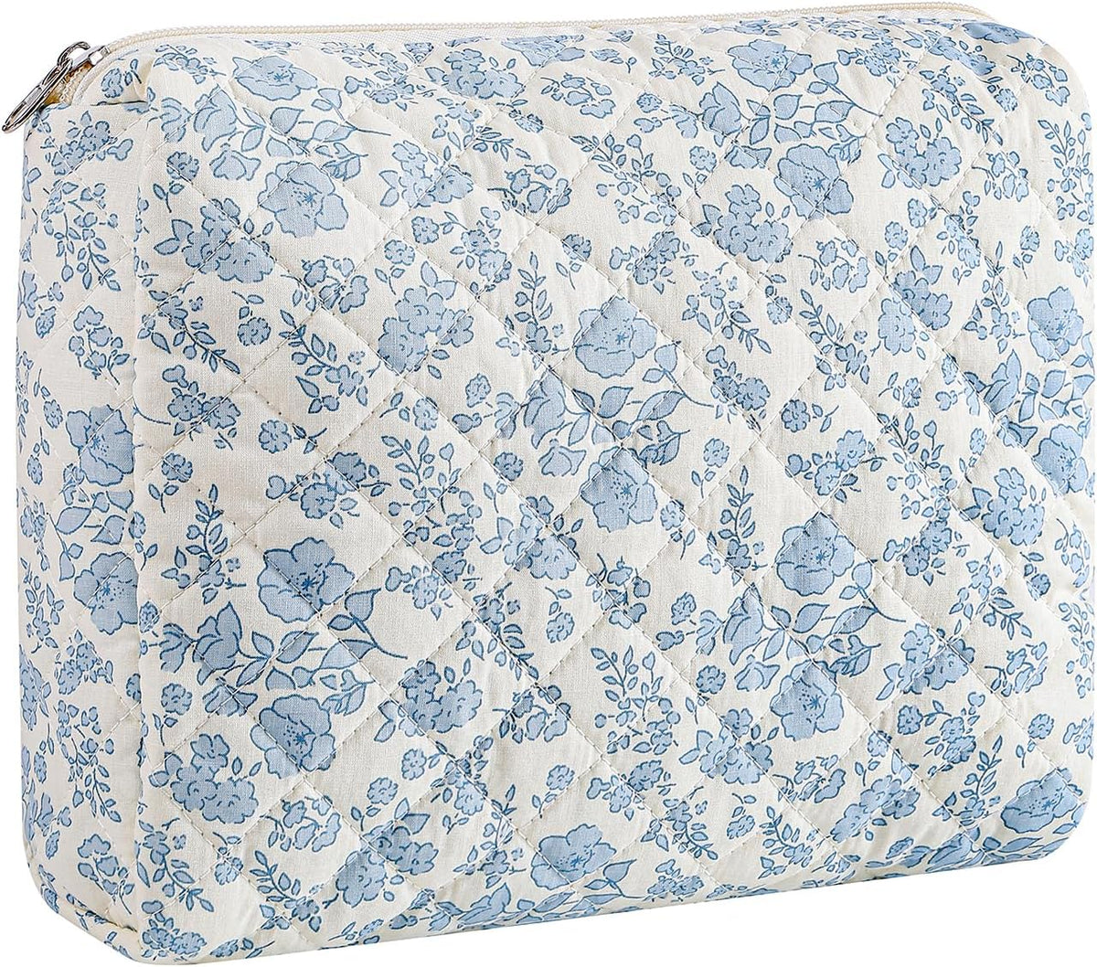 Makeup Bag Travel Cosmetic Bag for Women Girls, Zipper Make Up Pouch, Floral Flowers Toiletry Organizer Makeup, Portable Storage Cosmetic Travel Cloth Bag (Pink)