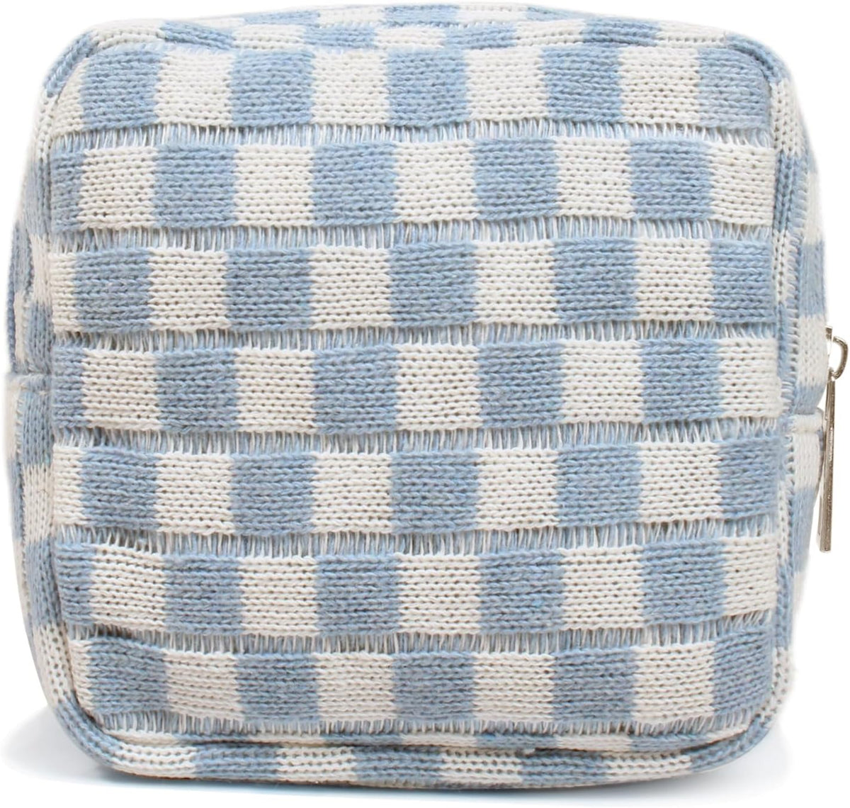 Small Pink Makeup Bag for Purse, Mini Checkered Cosmetic Bag Zipper Cute Make Up Pouch Travel Toiletry Case Quilted Aesthetic Accessories Makeup Storage Bag Organizer for Women Girls