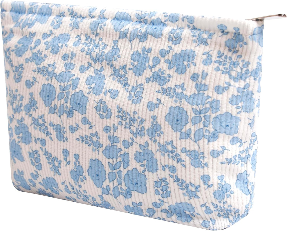 Cosmetic Bags for Women - Corduroy Cosmetic Bag Aesthetic Women Handbags Purses Smile Dots Makeup Organizer Storage Makeup Bag Girls Case Bags (A-Beige)