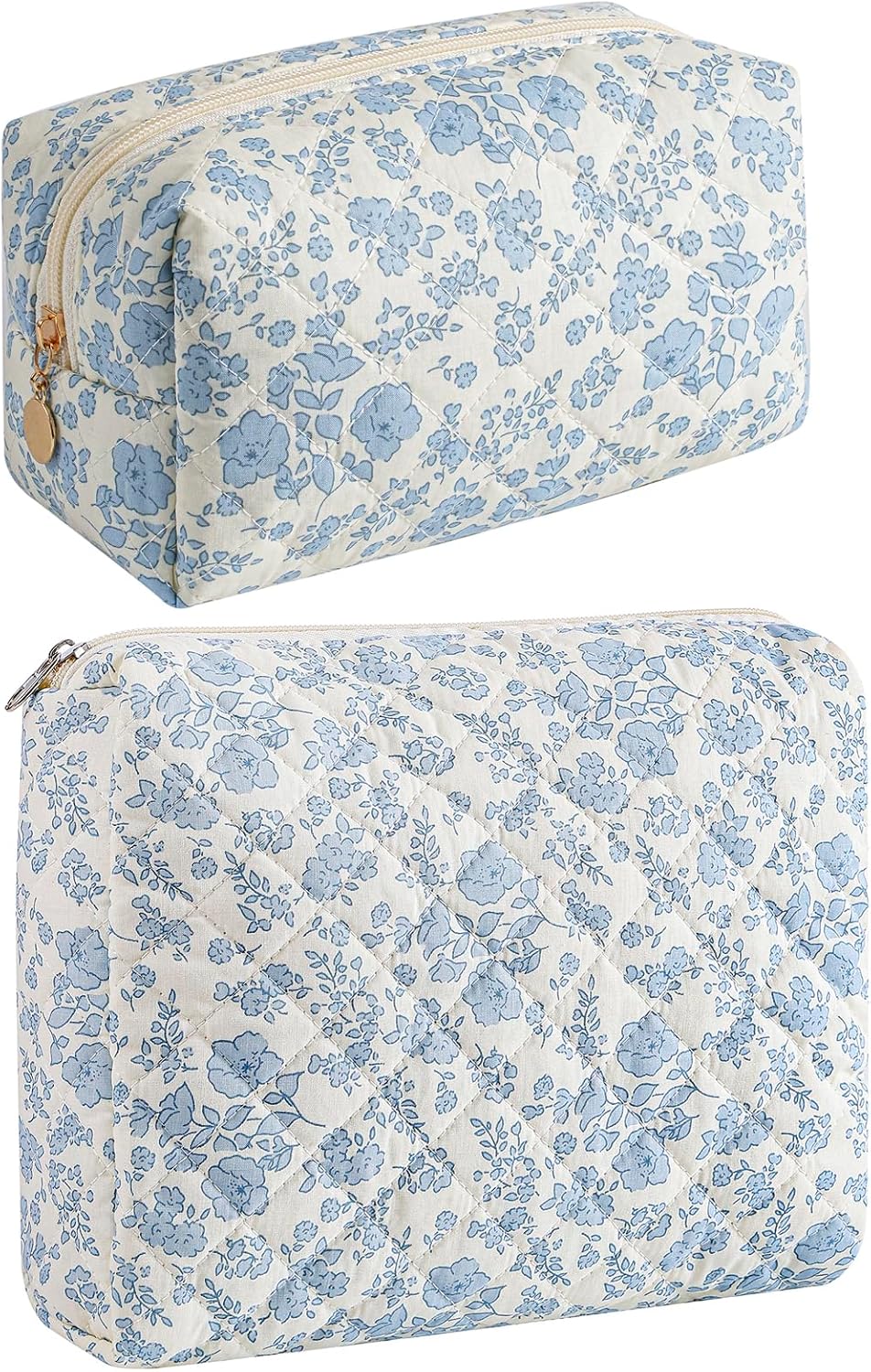 Makeup Bag Travel Cosmetic Bag for Women Girls, Zipper Make Up Pouch, Floral Flowers Toiletry Organizer Makeup, Portable Storage Cosmetic Travel Cloth Bag (Pink)