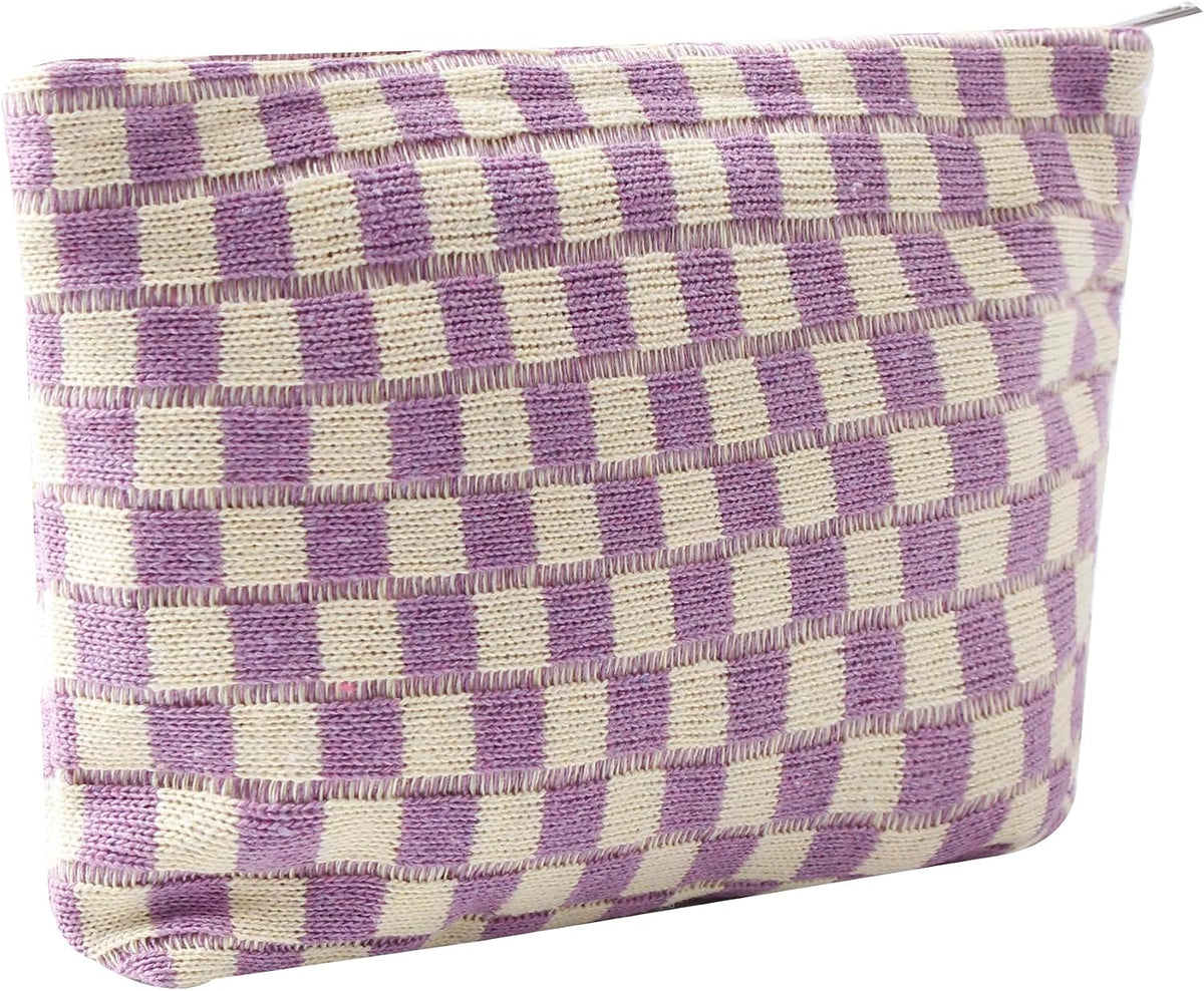 Cosmetic Bags for Women - Corduroy Cosmetic Bag Aesthetic Women Handbags Purses Smile Dots Makeup Organizer Storage Makeup Bag Girls Case Bags (A-Beige)