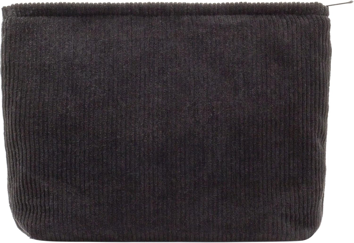 Flat Makeup Bag for Women,Zipper Cosmetic Pouch,Vintage Stripe Navy Blue