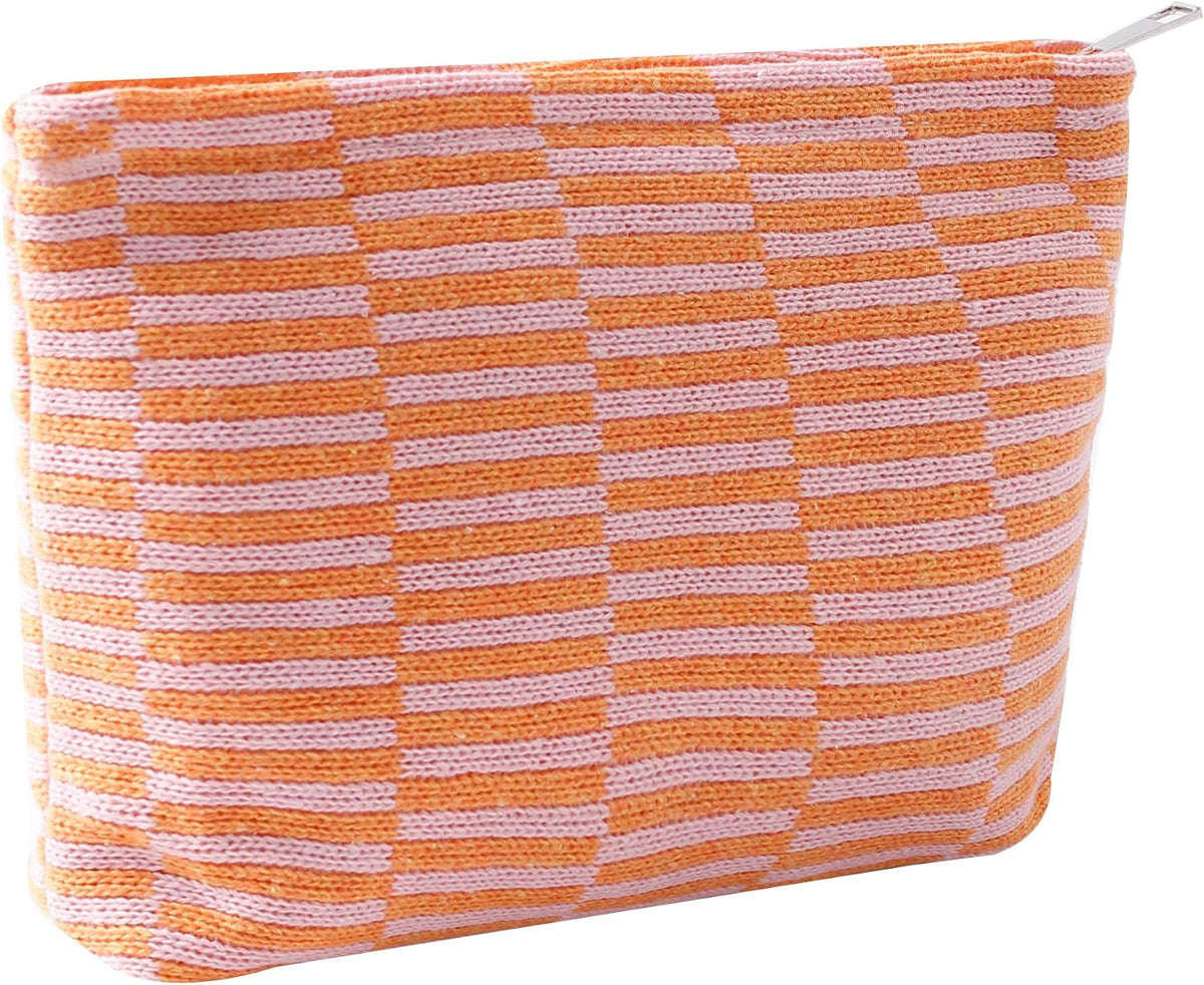 Cosmetic Bags for Women - Corduroy Cosmetic Bag Aesthetic Women Handbags Purses Smile Dots Makeup Organizer Storage Makeup Bag Girls Case Bags (A-Beige)