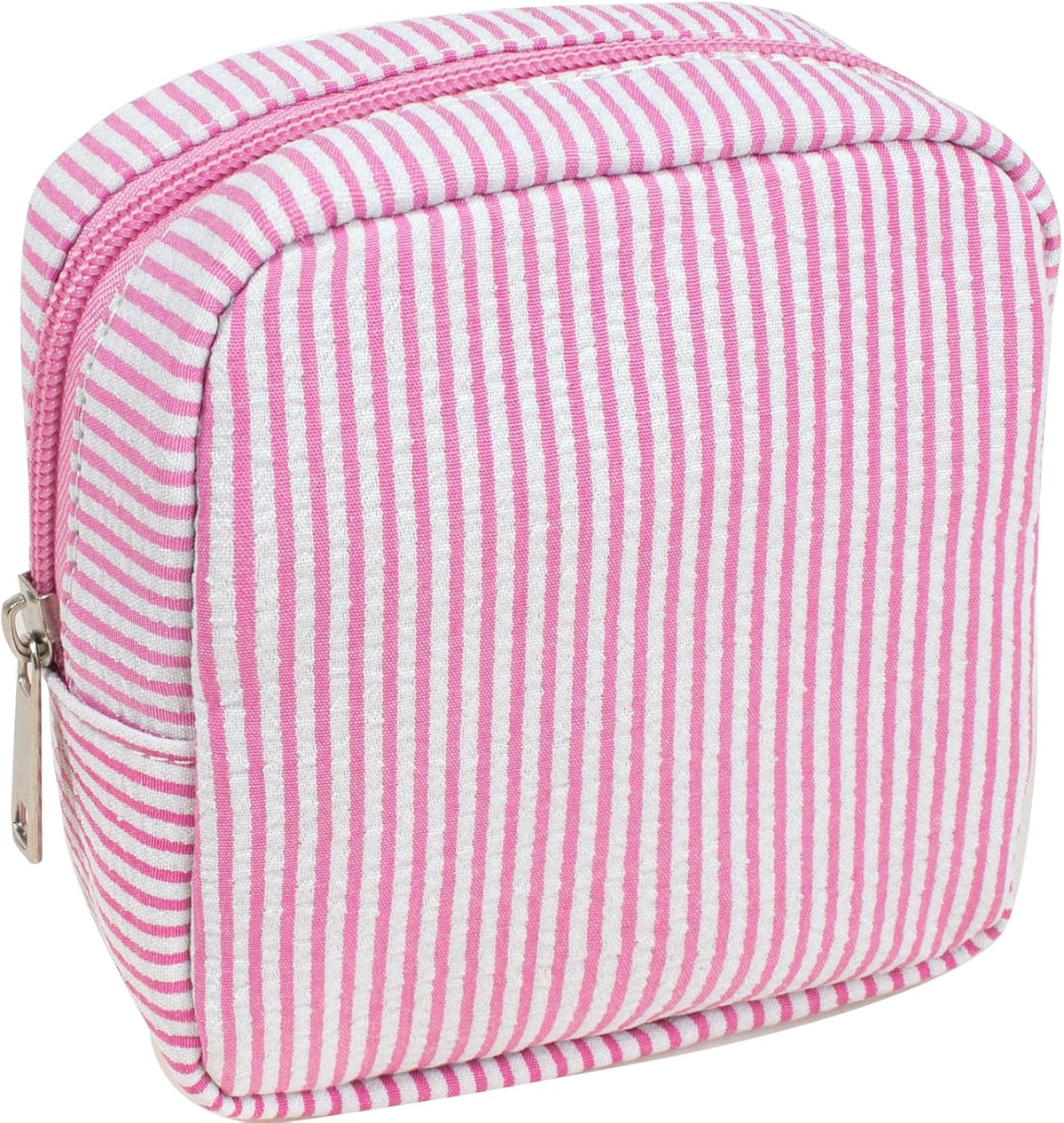 Small Pink Makeup Bag for Purse, Mini Checkered Cosmetic Bag Zipper Cute Make Up Pouch Travel Toiletry Case Quilted Aesthetic Accessories Makeup Storage Bag Organizer for Women Girls