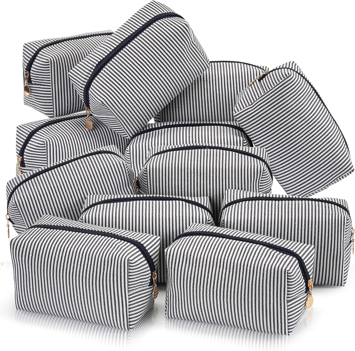 Makeup Bag Travel Toiletry Bag for Women, Small Cosmetic Bags Cute Quilted Cotton Makeup Pouch for Purse Emergency Bag Pencil Case Accessory Bag, Pastel Pink