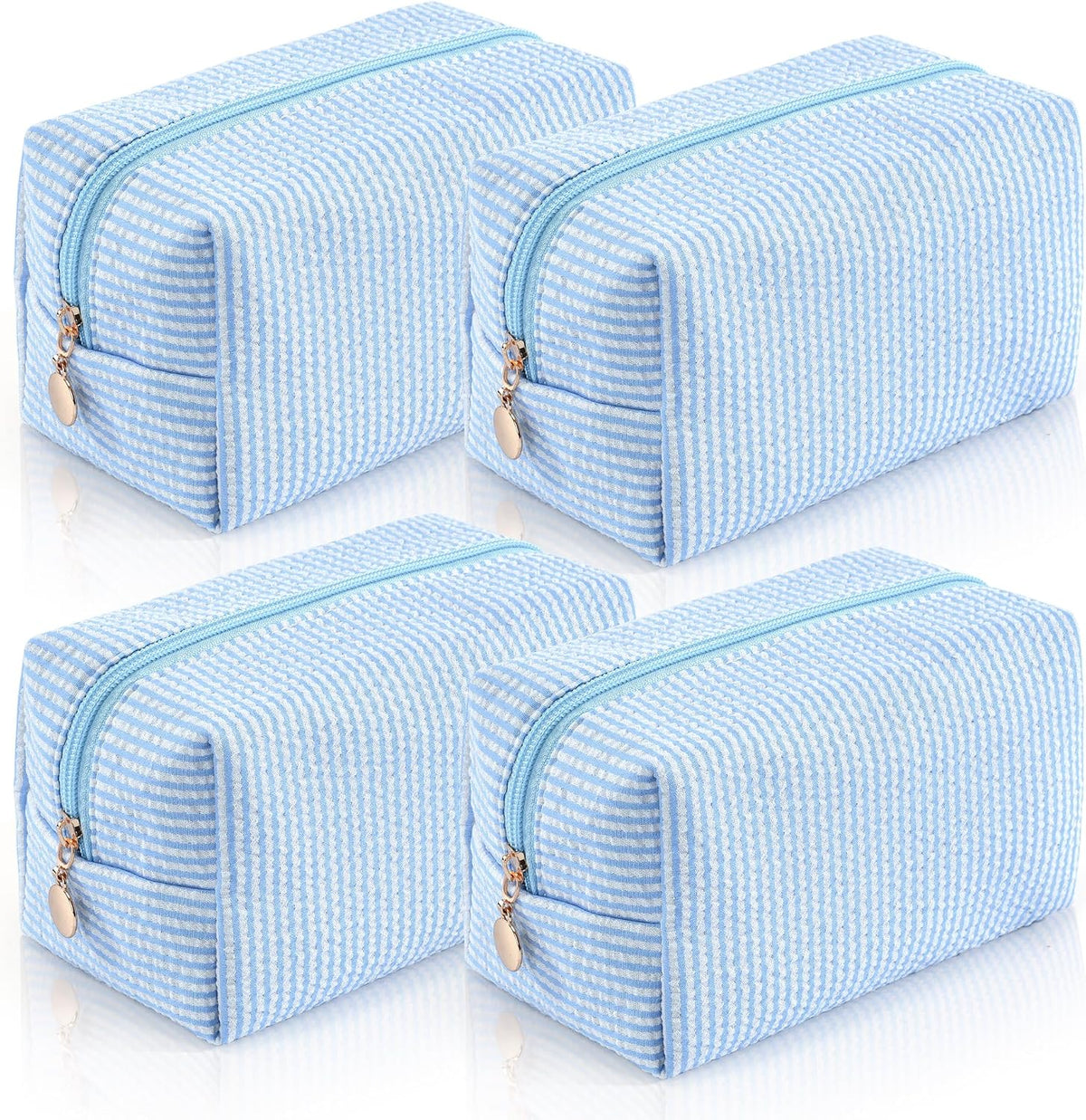 Makeup Bag Travel Toiletry Bag for Women, Small Cosmetic Bags Cute Quilted Cotton Makeup Pouch for Purse Emergency Bag Pencil Case Accessory Bag, Pastel Pink