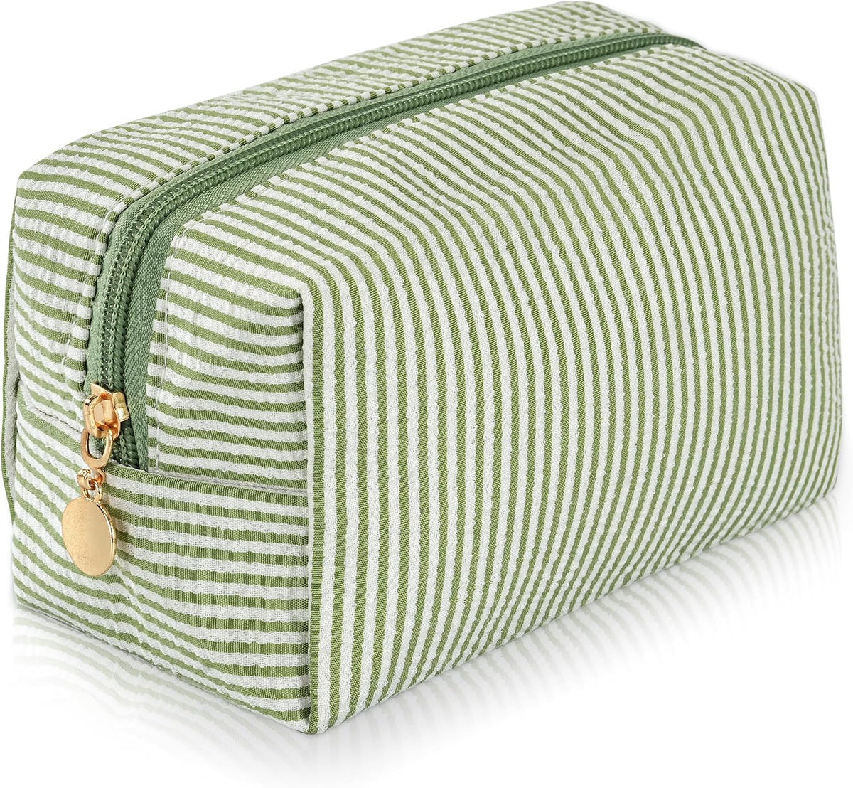 Makeup Bag Travel Toiletry Bag for Women, Small Cosmetic Bags Cute Quilted Cotton Makeup Pouch for Purse Emergency Bag Pencil Case Accessory Bag, Pastel Pink