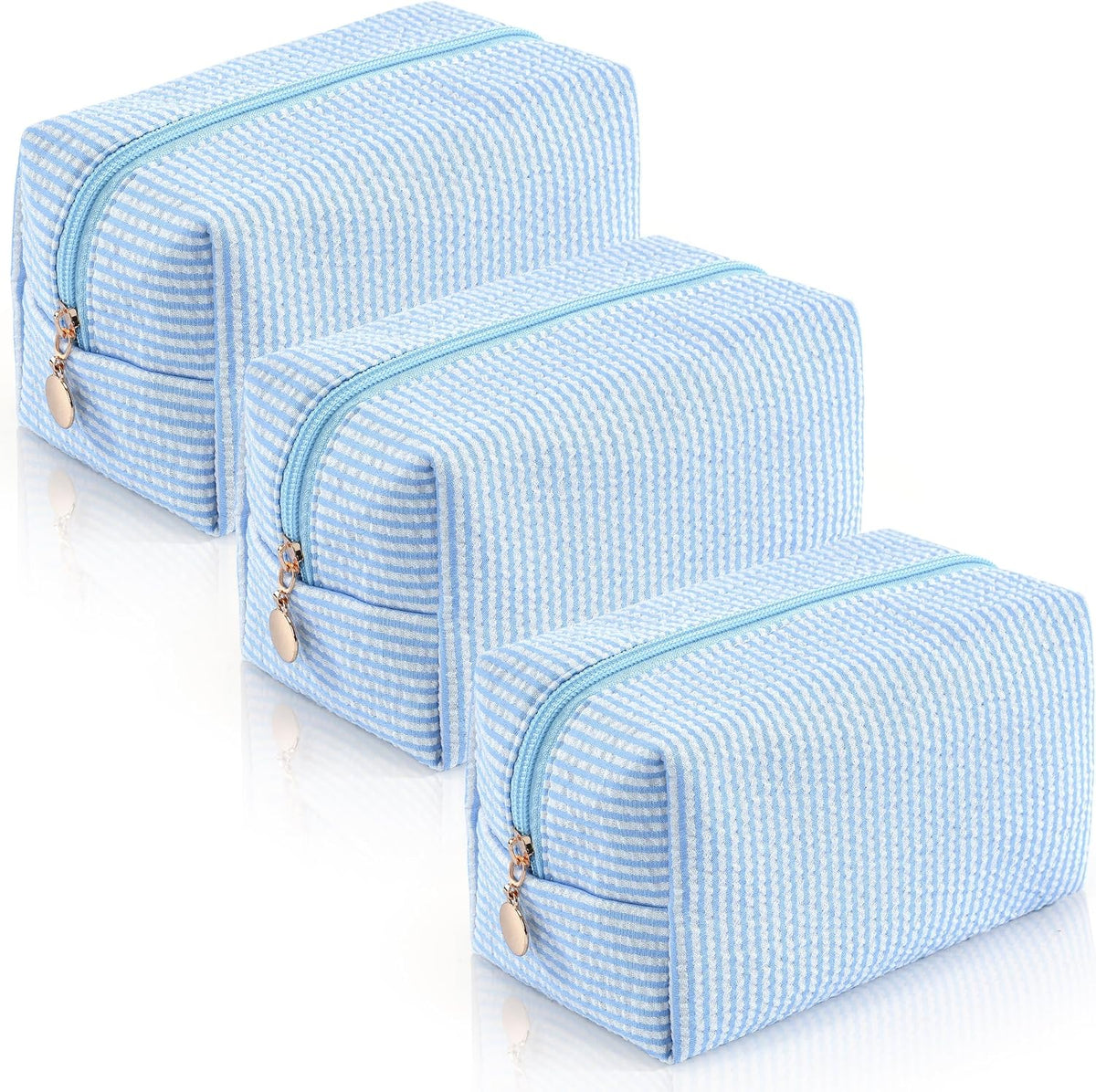 Makeup Bag Travel Toiletry Bag for Women, Small Cosmetic Bags Cute Quilted Cotton Makeup Pouch for Purse Emergency Bag Pencil Case Accessory Bag, Pastel Pink